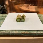 天白 - アスパラガス(山形県産)の茎の天麩羅