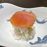 礒田 - 唐墨と空豆の飯蒸し。ウンマイ