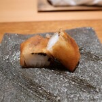 吉い - 新玉ねぎの揚げ物、塩昆布と