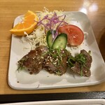 佐竹旅館 - 夕食の肉巻き。