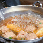 韻松亭 - 鍋 鳥つみれ、豆富、くずきり