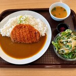 あさ食堂 - ロースカツカレーセット　980円