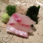 神楽坂 石かわ - 玄海灘の朝〆　真鯛の刺身　