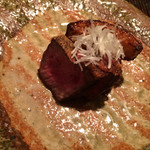 神楽坂 石かわ - 牛ミスジ焼き、焼きレンコン、白髪葱のせ