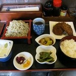 Kozasuya - 『日替わりＡランチ(ミックスフライ+蕎麦(もり))』(税込750円)
                      