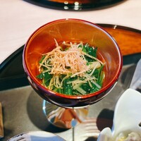 札幌 なだ万雅殿 - 江戸三つ葉水菜浸し 揚げするめ