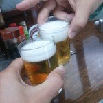 ビールで乾杯