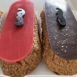 MONSIEUR - 中にはそれぞれ違った味のクリームが詰まっています。チョコーレートは、ミルクチョコレートの甘味を感じることができます。同じフォルムだけど、どれもはっきりした味にしていることがポイント。