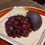 かさぎ屋 - 三色おはぎ（850円）　小豆、こし餡、白餡