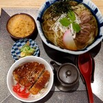 山形十割そば処 紅 - とり中華（冷）ソースカツ丼（ハーフ）セット＠1250円