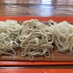 山禅 - 三色そば（大葉、せいろ、けし）1,450円