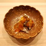 鮨かみなり - 瀬戸内 渡り蟹 内子の温泉卵風ソース