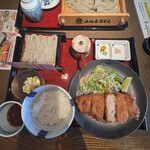 越後十日町 小嶋屋 - とんかつセット全体