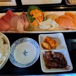 魚笑 - 刺身定食ごはん大盛～