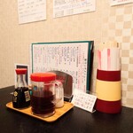 上北沢 天兼 - 卓上常備。