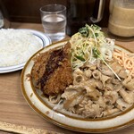 キッチン南海 神保町店 - クリームコロッケ＆生姜焼き、ライス少な目