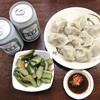 豪季水餃專賣店 - 料理写真:蝦仁水餃 ＆ キュウリのニンニク和え