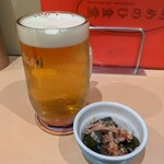 あめのひ食堂 - 料理写真:生ビール中(800円)とお通し