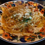 Deux Cafe - 長ねぎと山わさびの和風パスタ  1300円(デザート＆ドリンク付)