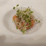 アル・ケッチァーノ  - 燻製サーモンとホタテのタルタル　これも定番。いつも以上にサーモンが濃厚だとおもったが、カイワレ大根の辛みもいつもより際立っており、いいリセット機能を果たしてくれました。いいバランスで安心の一品でした。