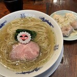 中華蕎麦にし乃 - 山椒そば(肉ワンタン×2海老ワンタン×2)