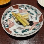 鳥匠 いし井 - ホワイトアスパラ（香川）、ふきのとう味噌 