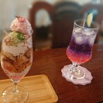 ZakkaCafe Rose House - さくらパフェ＆夜桜ソーダ
