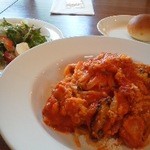 Kikkarina - 鶏モモ肉ときのこのトマトスパゲッティ