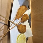 もみじ - 串カツ3種盛り　えび　鶏　豚