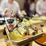 銀座 しのはら - ❶虎河豚煮凝 雲丹.穂紫蘇