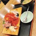 浜焼き海鮮居酒屋 大庄水産 - ぶっかけ寿司こぼれ盛り