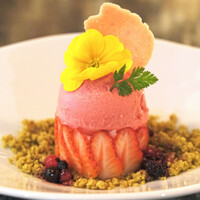 BISTRO FAVORI 代官山 - プレフィックスランチ 3500円 の苺とフランボワーズの春仕立て