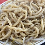 ラーメン もっけだの - 『ラーメンニンニク野菜マシマシ』の天地返し