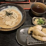 讃岐つけ麺 寒川 - ささみ天とザルうどん(ハーフ)