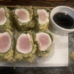 炭焼呑処 うまとら - レアササミの磯辺揚げ