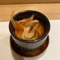 鮨 福原 - 白海老の茶碗蒸し
