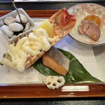 料亭 天王殿 - 伊勢エビ　鮭　鴨肉