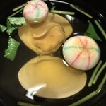 炭焼うな富士 - 定番の潮（うしお）汁、麩毱が可愛らしい