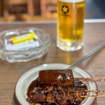 串かつ本陣 - 豆腐　100円 どて煮　90円x2