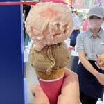サーティワンアイスクリーム - 料理写真:さくら・ほうじ茶のスモールダブル♪