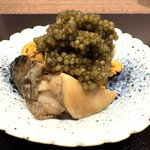 野口 - 【 蒸し鮑 】雲丹とキャビア