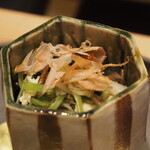 割烹さいお - 根三つ葉と京揚げのお浸し