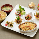 ビオクラスタイル クッキングスクール　カフェ - 板麩のラザニア風～トマトとビオクラ豆乳ソースディナー