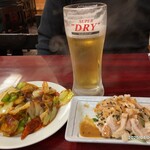 福楽 - 1,080円税込セット　生ビール・棒棒鶏・回鍋肉