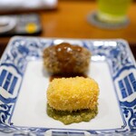 瞬 - メンチとカニクリームコロッケ