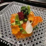 銀座うかい亭 - 富士マスと春野菜のカルパッチョ
