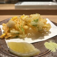 鮨 青海 北新地 - イタヤガイかき揚げ
