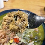 ジャパニーズ スパイス カリー ワッカ - 一番上に乗っている、無水チキン