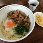 Kazeno Daichi - 釜玉 肉うどん
                      
                      のどごしのよい麺です！
                      ツルツルっとおいしいです
                       (*´ڡ`●)