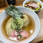 ヨコクラストアハウス - 味玉 昆布水つけ麺 ちょい肉増し 醤油(大) 1560円